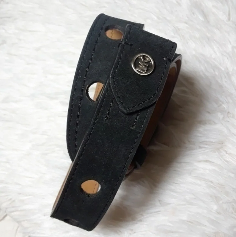 Michael Kors Circle Perforated Suede Leather Belt - Picture 4 of 7